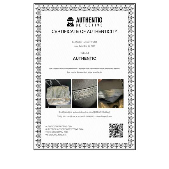 Balenciaga NWT Small Monaco Shoulder Bag in Beige/Gold - Picture 16 of 16